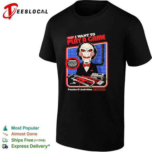 Billy the Puppet Saw I Want to Play a Game Puzzles and Activities Horror Movie shirt