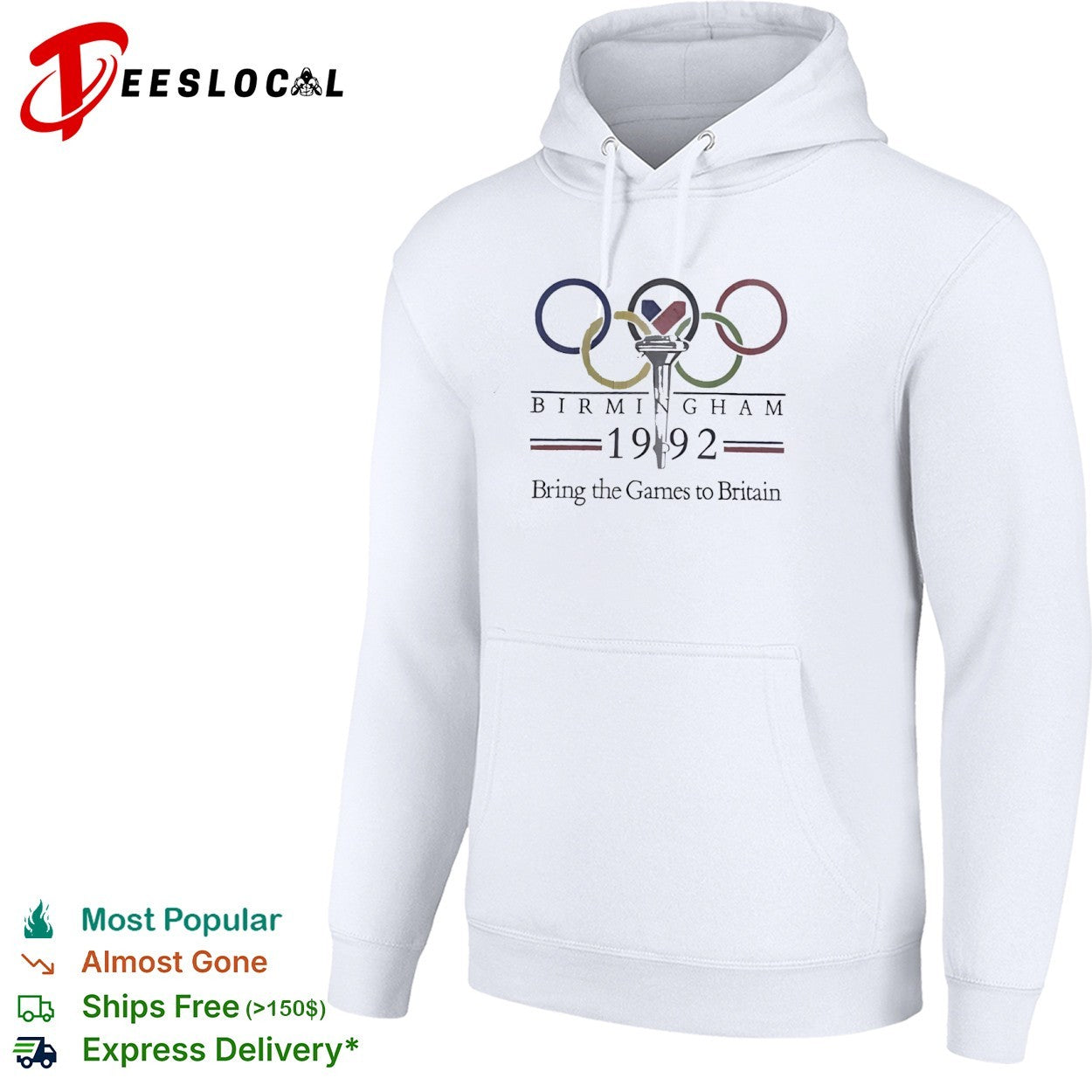 Birmingham 1992 Bring the Games to Britain Olympic Torch Logo Birmingham 1992 shirt