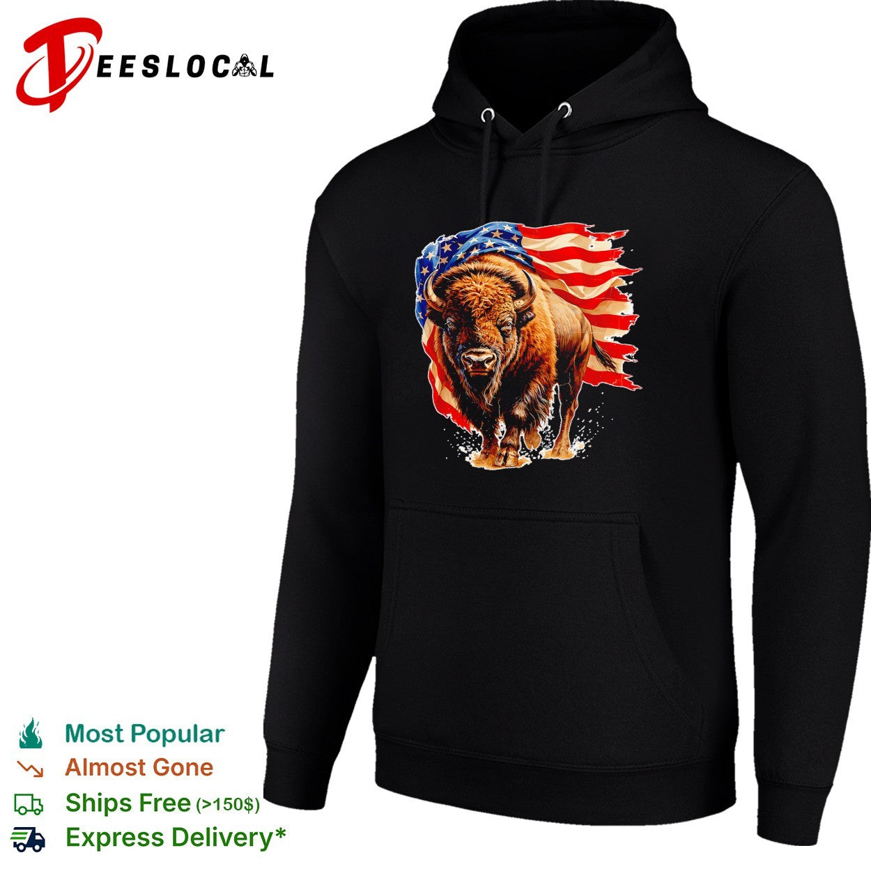 Bison American flag shirt