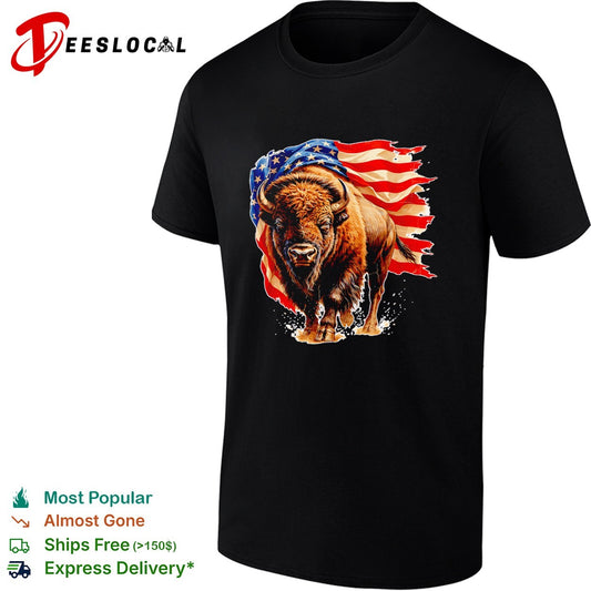 Bison American flag shirt