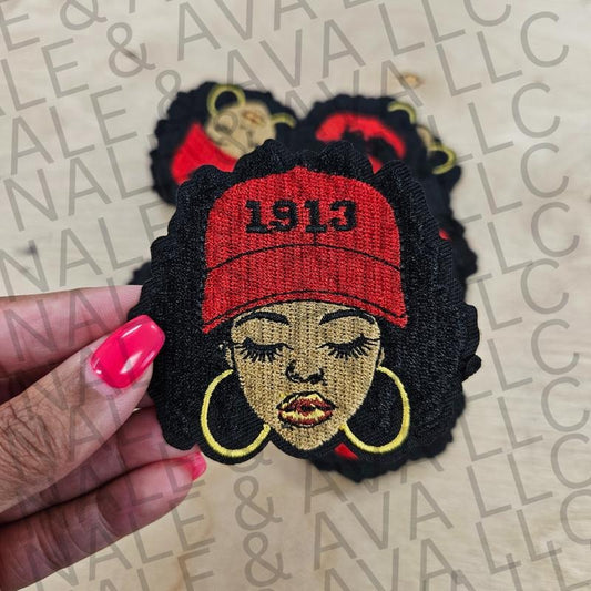 Black Girl Red Hat Patch (1 Patch)