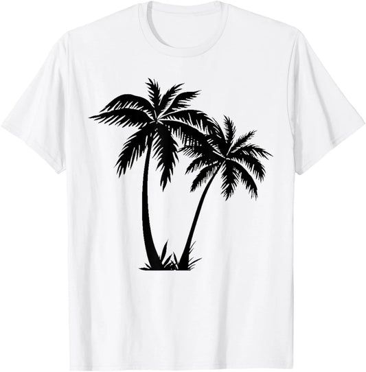 Black White Palm Trees Summer Sun Beach T-Shirt Women Men Gift Unisex T-Shirt