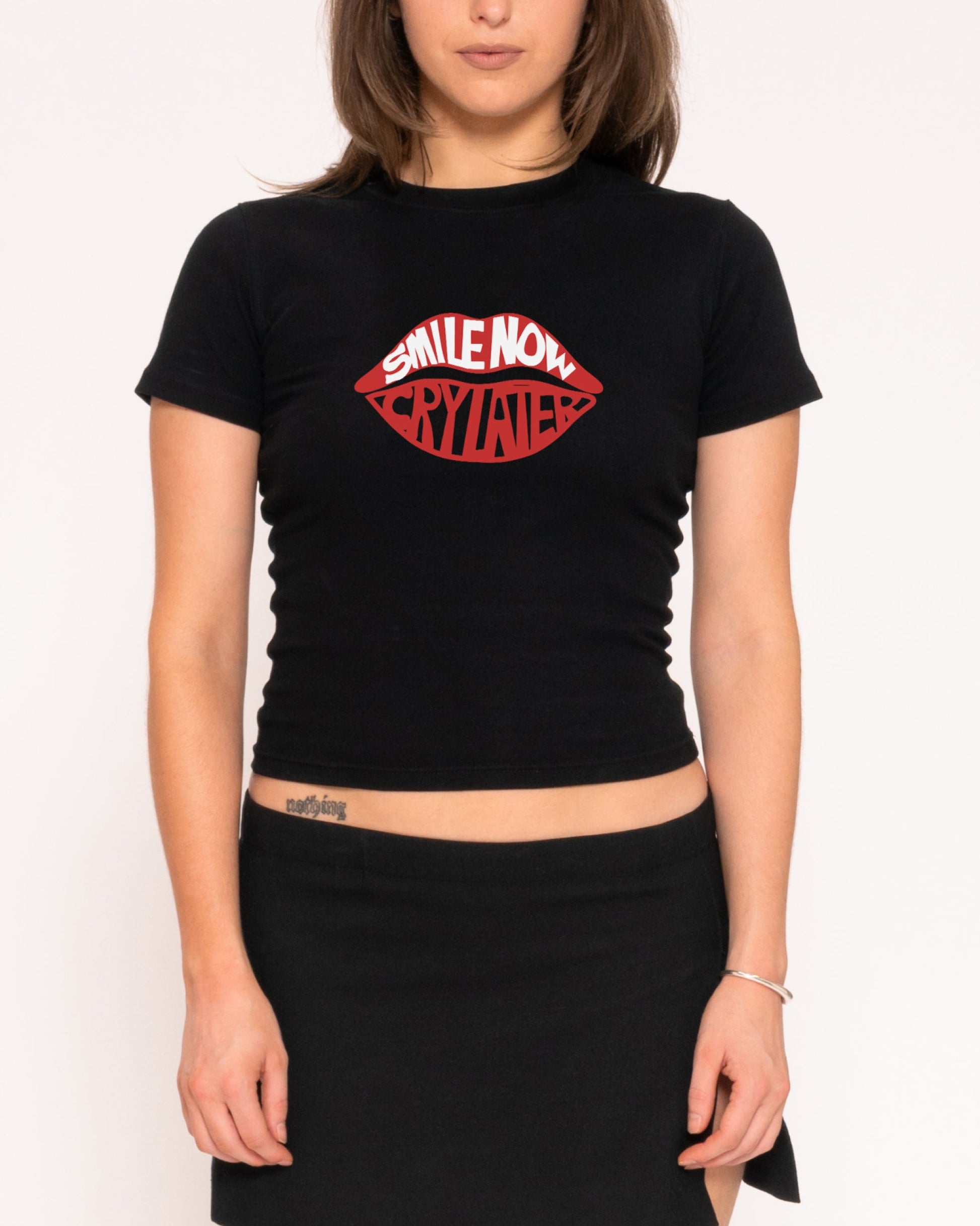 Smile Now, Cry Later Longline Baby Tee