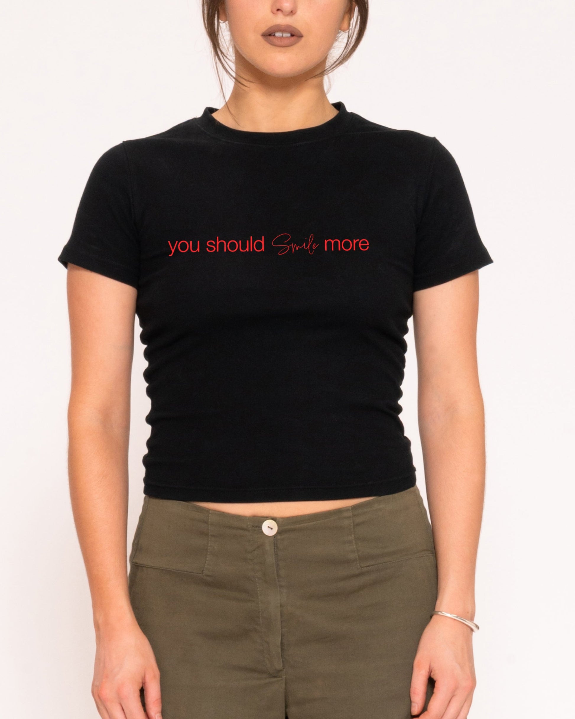 You Should Smile More Longline Baby Tee