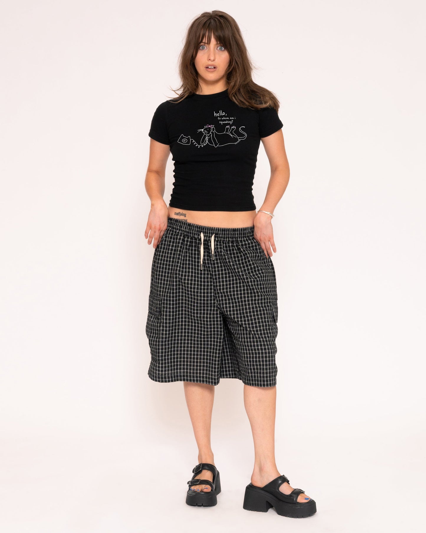 Hello, to Whom Am I Squeaking? Longline Baby Tee