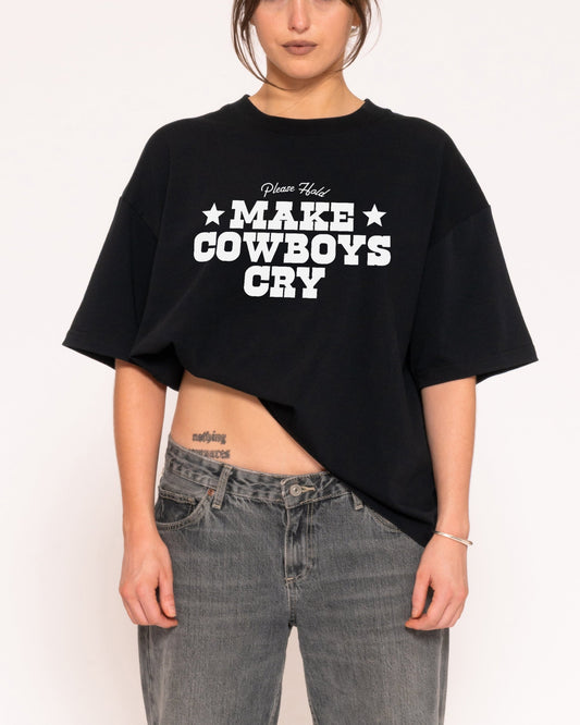 Make Cowboys Cry Boxy Crop Tee