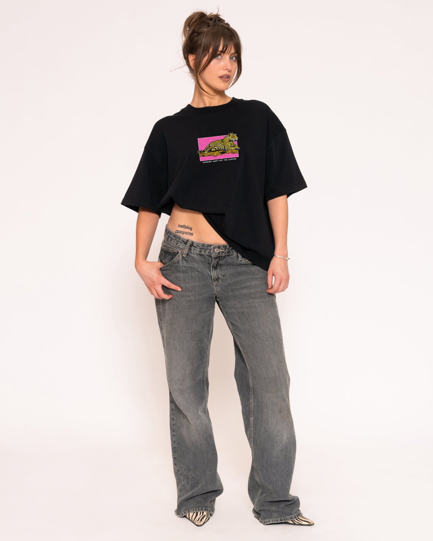 Warning! Don't Pet The Leopard Boxy Crop Tee