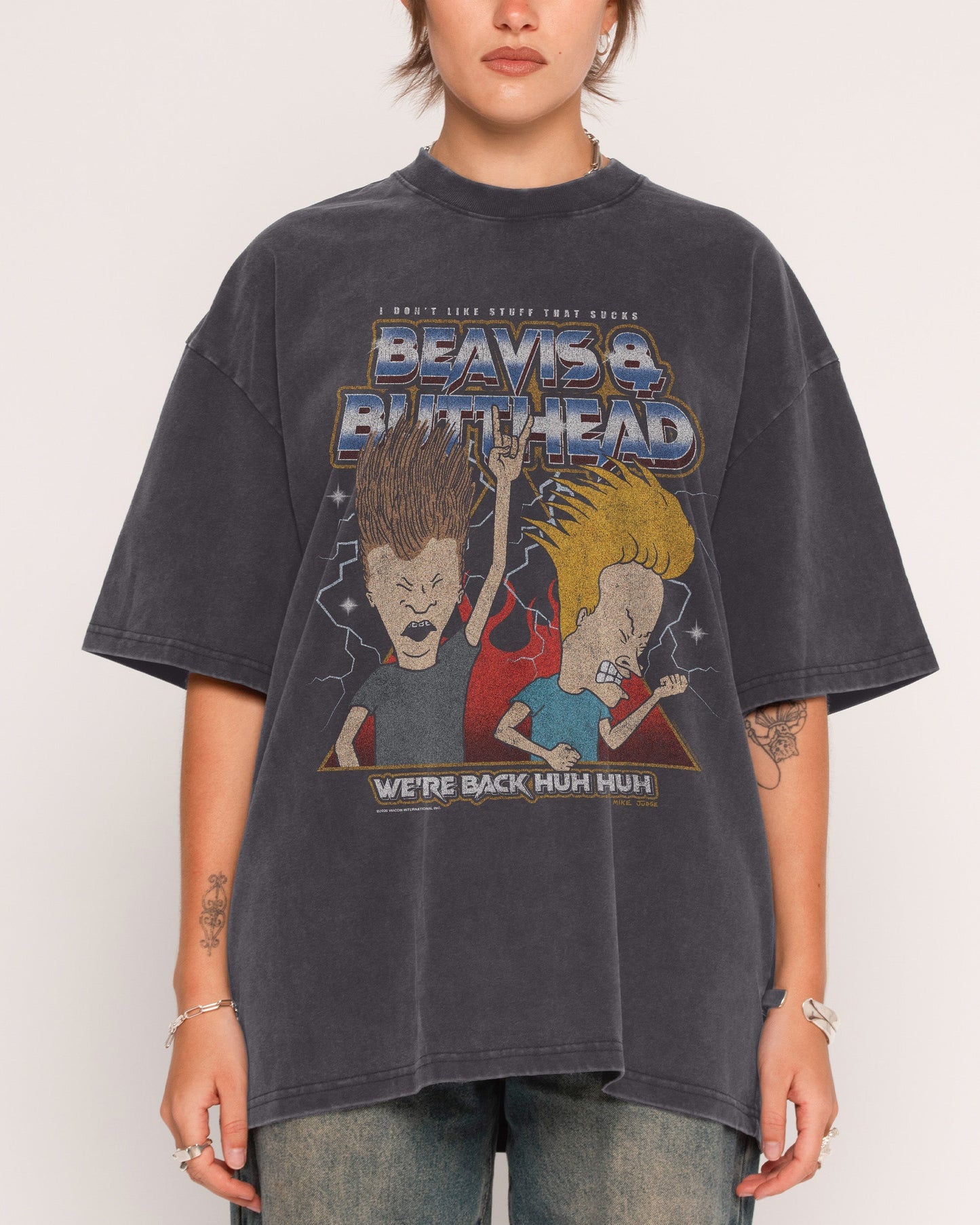 Heh Heh Metalheads Oversized Tee