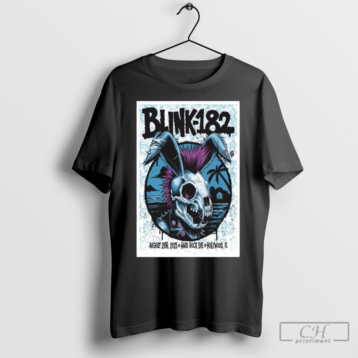 Blink 182 August 28 2025 Hollywood Fl Concert Poster T Shirts