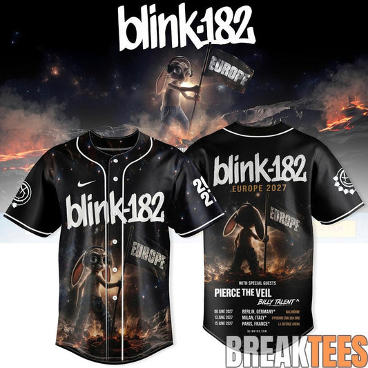 Blink-182 Never Grew Up Baseball Jersey – Europe Tour Edition