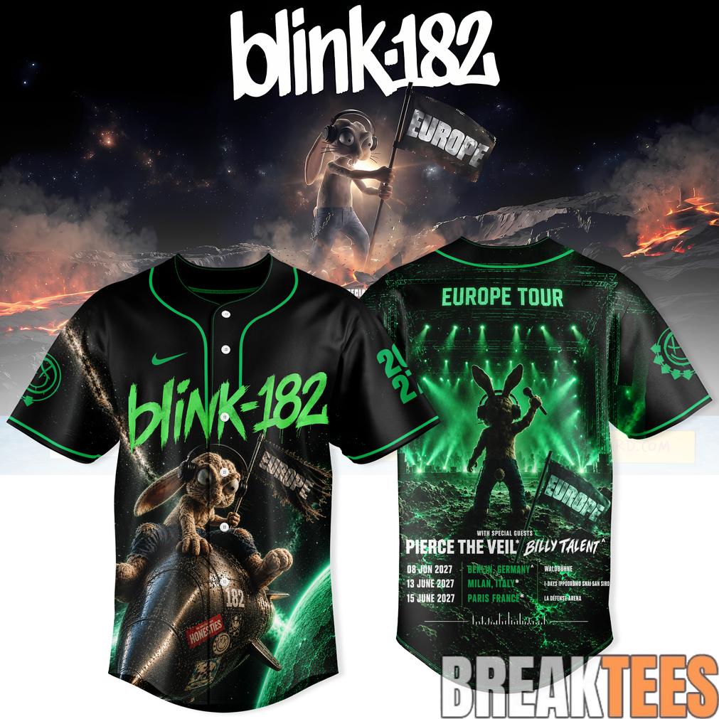 Blink-182 Never Grew Up Baseball Jersey – Europe Tour Edition