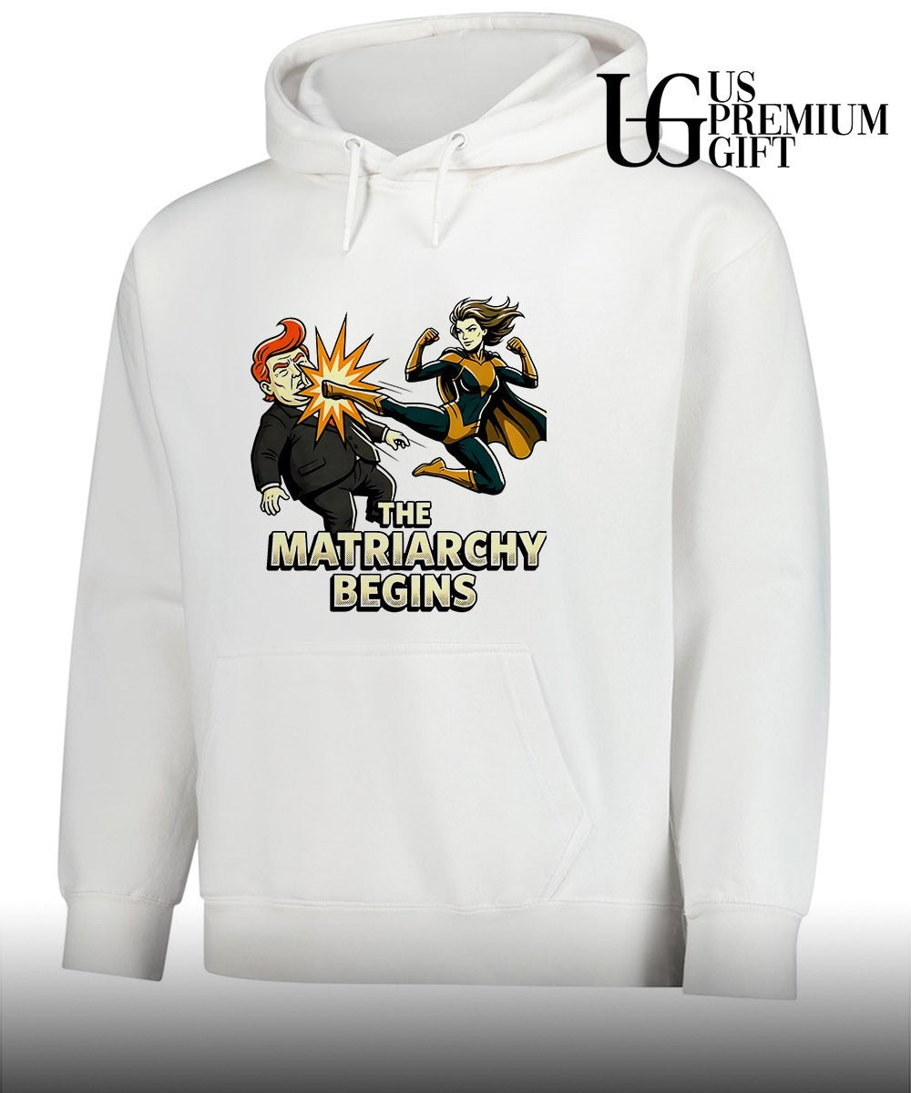 Blonde Blazer kick Donald Trump in the face The Matriarchy Begins shirt