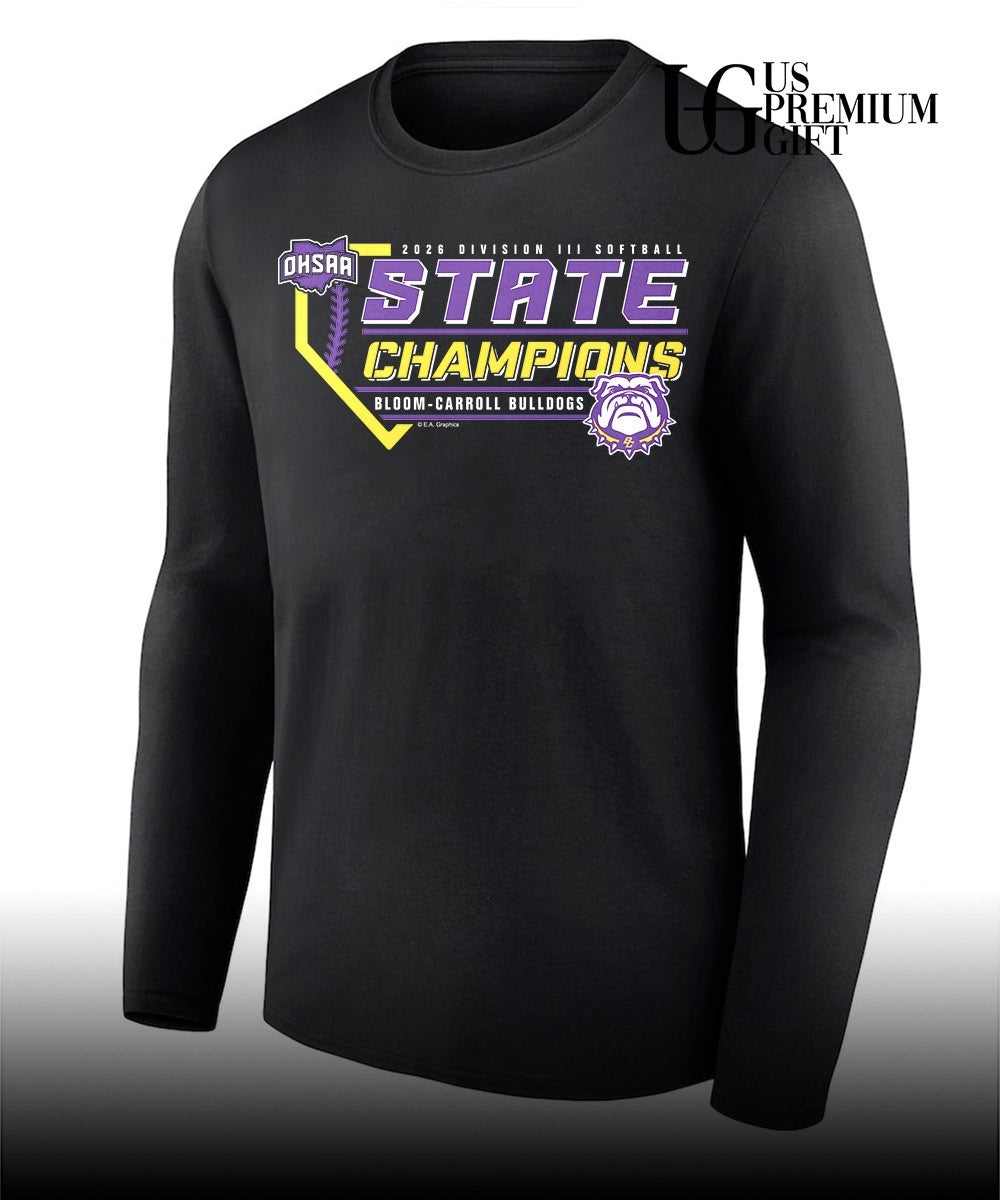 Bloom-Carroll Bulldogs 2026 OHSAA Division III Softball State Champions shirt