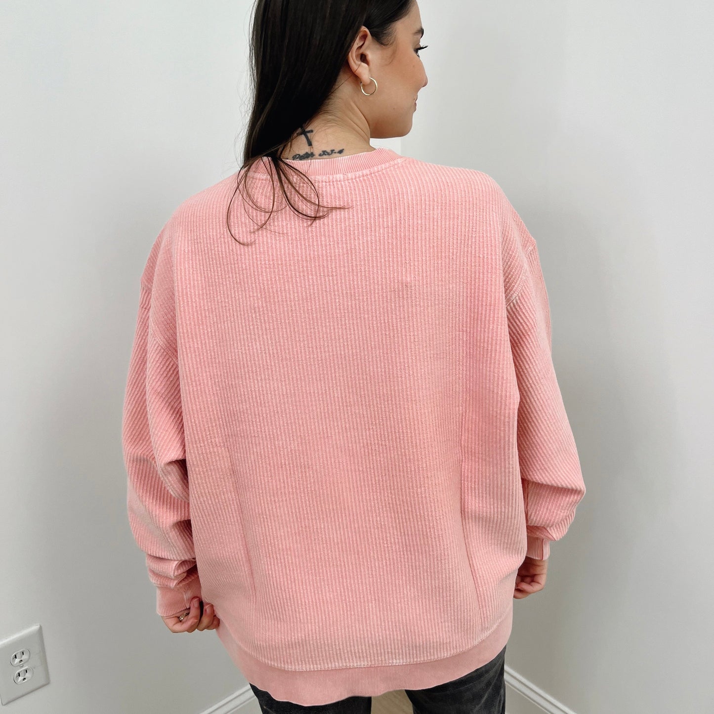 Blossom Pink Oversized Corded Crew - clothing by TeeHivey.com (Image 2)