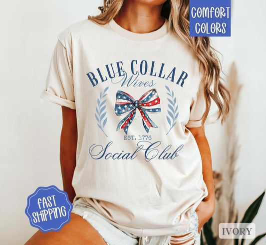Blue Collar Wife Shirt Comfort Colors, Blue Collar Wives Social Club Tshirtstyle{n002}2