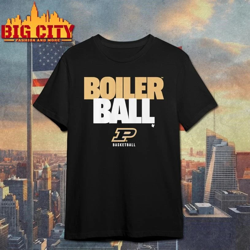 Boiler Ball Text Stack P Basketball Graphic Shirt