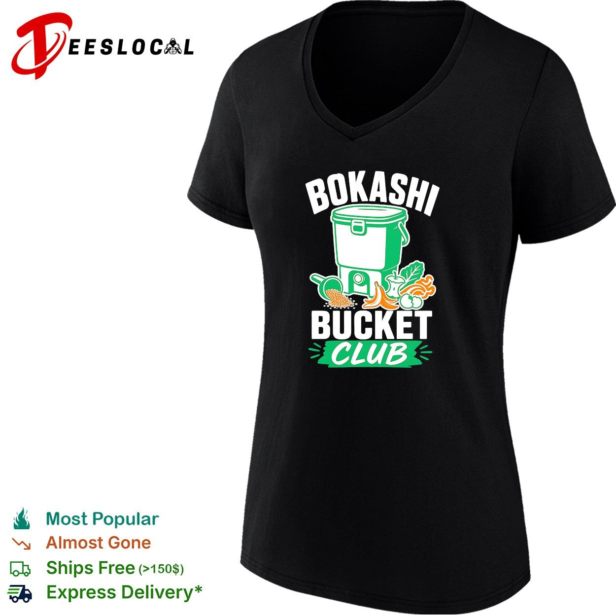 Bokashi bucket club composting shirt