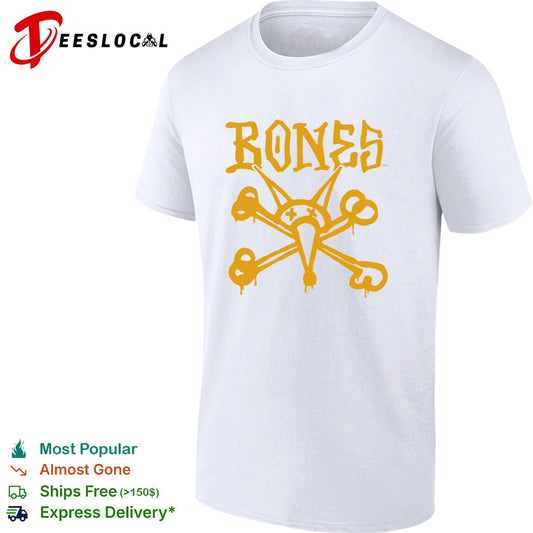 Bones skate brand logo with rat skull shirt