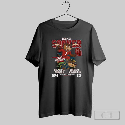Boomer Sooner Beat Michigan Mascot Oklahoma Sooners 24 13 Michigan Wolverines - clothing by TeeHivey.com