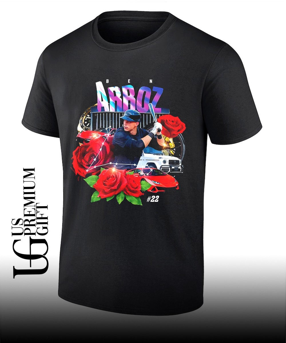 Boone wearing Ben Arroz MLB shirt