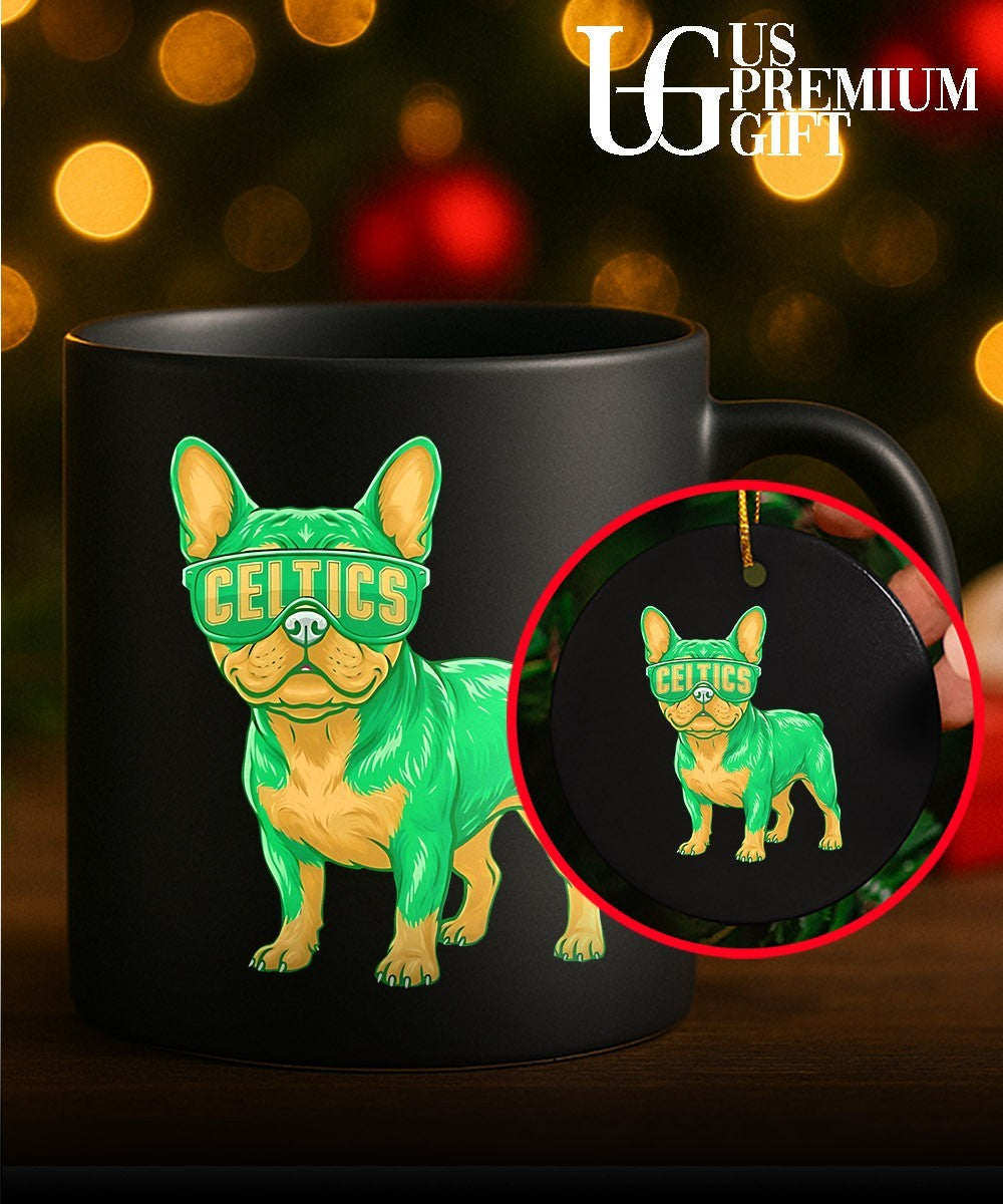 Boston Celtics French Bulldog cartoon shirt