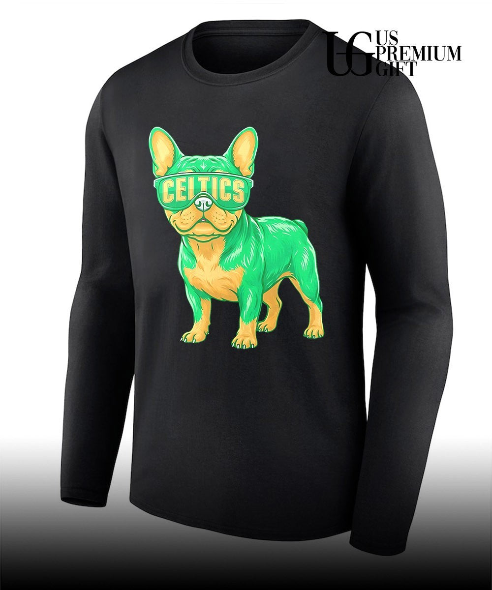 Boston Celtics French Bulldog cartoon shirt