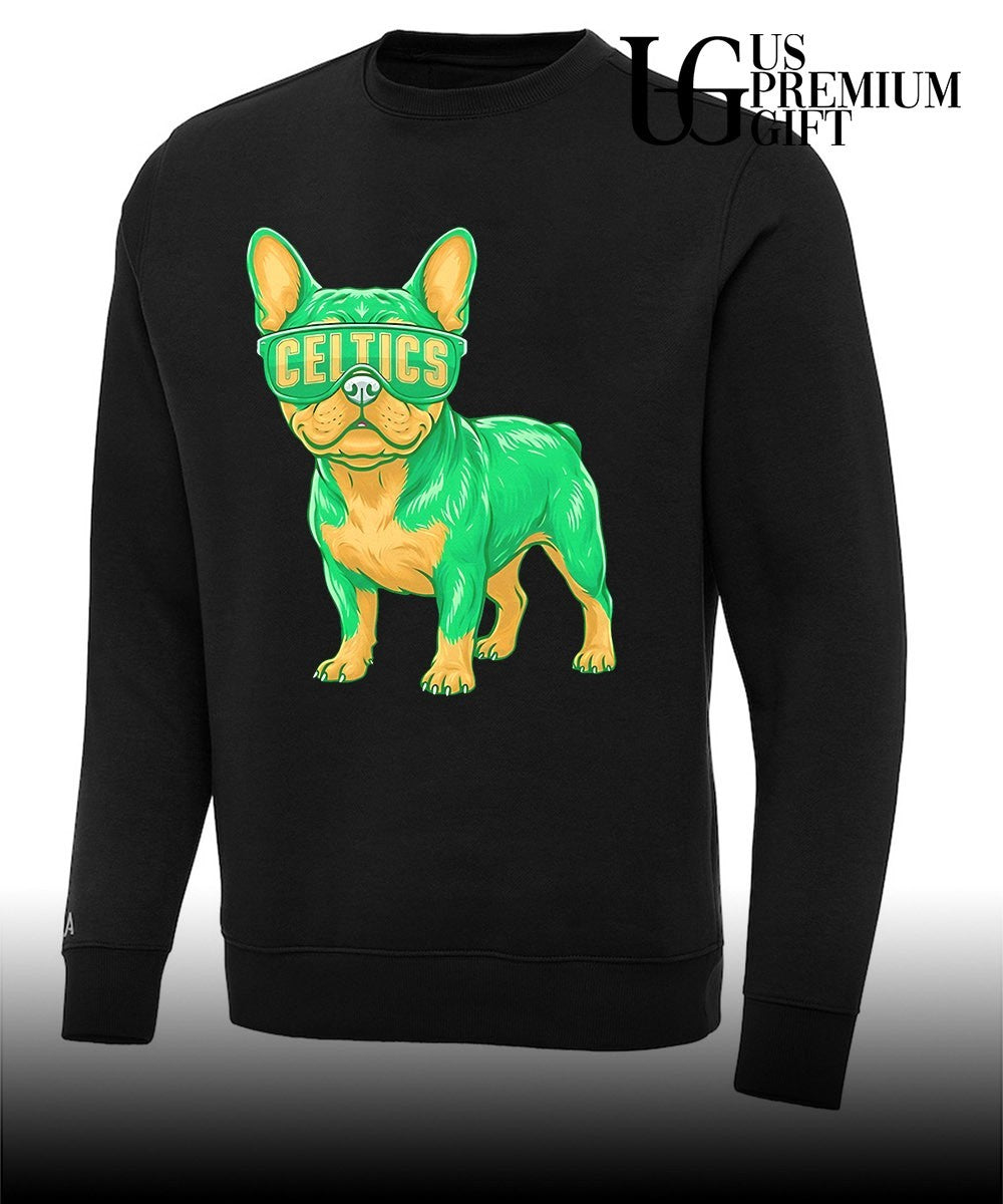 Boston Celtics French Bulldog cartoon shirt