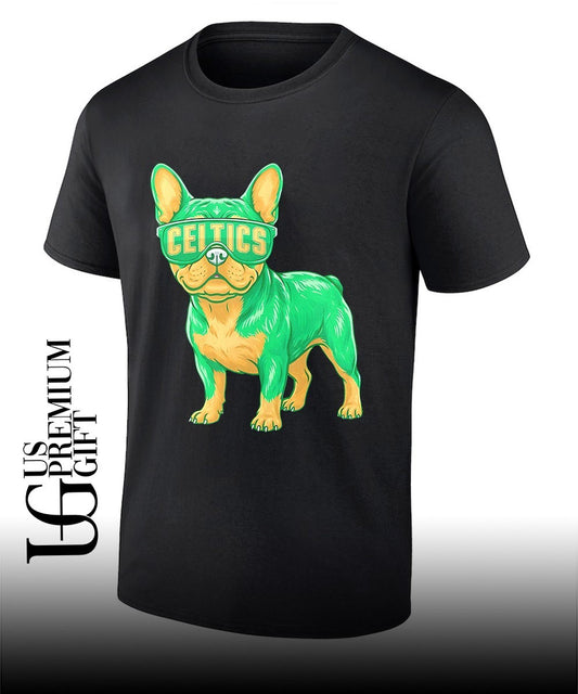 Boston Celtics French Bulldog cartoon shirt