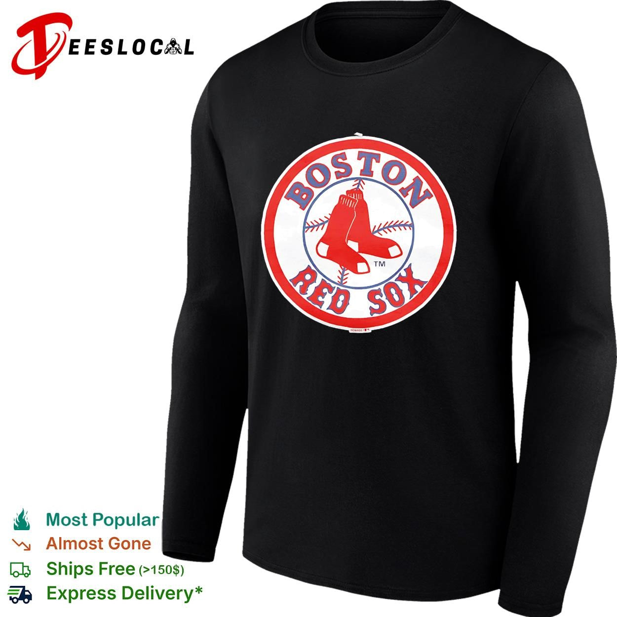 Boston Red Sox classic circle socks vintage baseball logo shirt