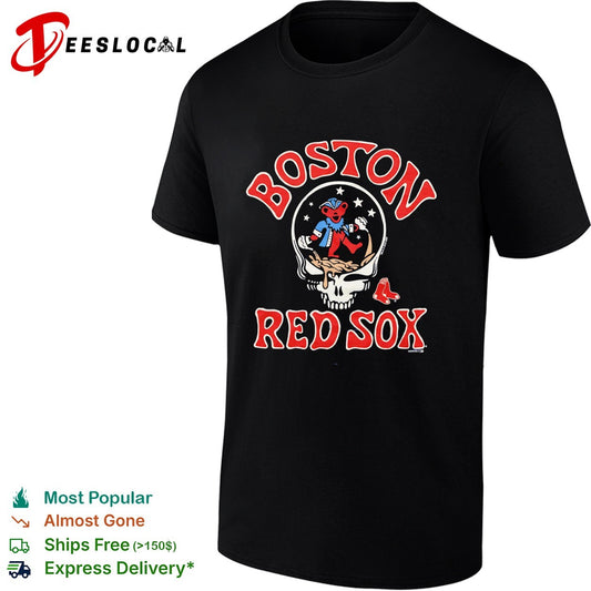 Boston Red Sox x Grateful Dead skull jester MLB graphic shirt