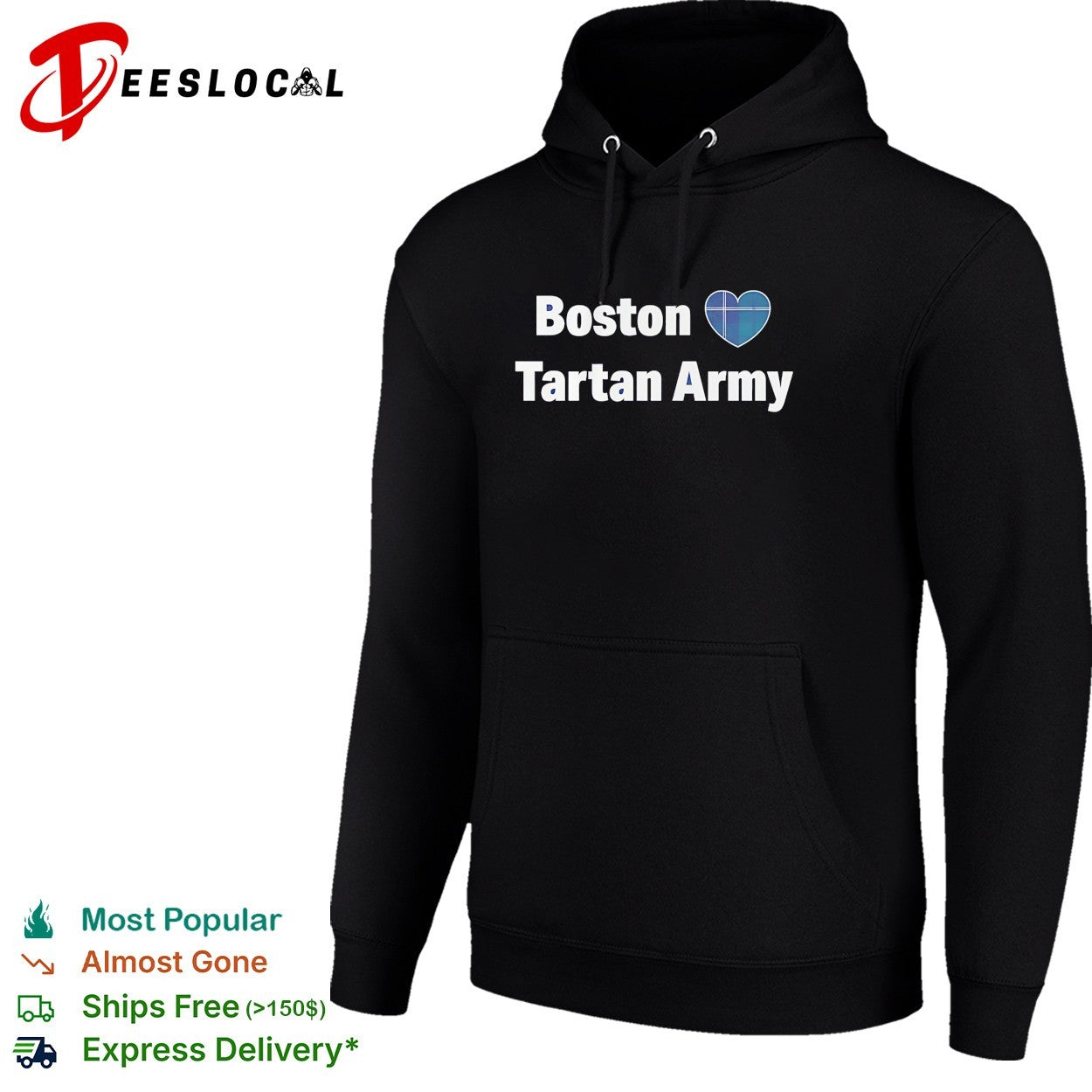 Boston heart Tartan Army Scotland national football team shirt