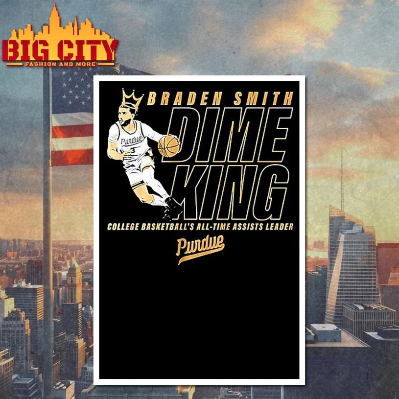 Braden Smith Dime King Purdue College Basketball’s All Time Assists Leader Graphic Shirt