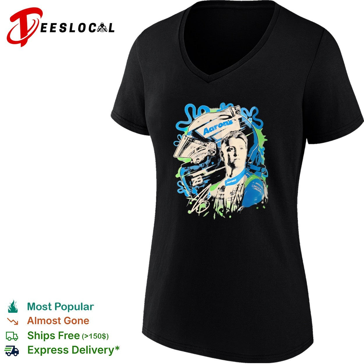 Brennan Poole Front Row Motorsports NASCAR Aaron’s SquarePants shirt