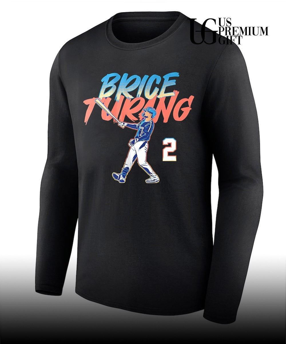 Brice Turang 2 player Milwaukee Brewers baseball Slugger Swing shirt