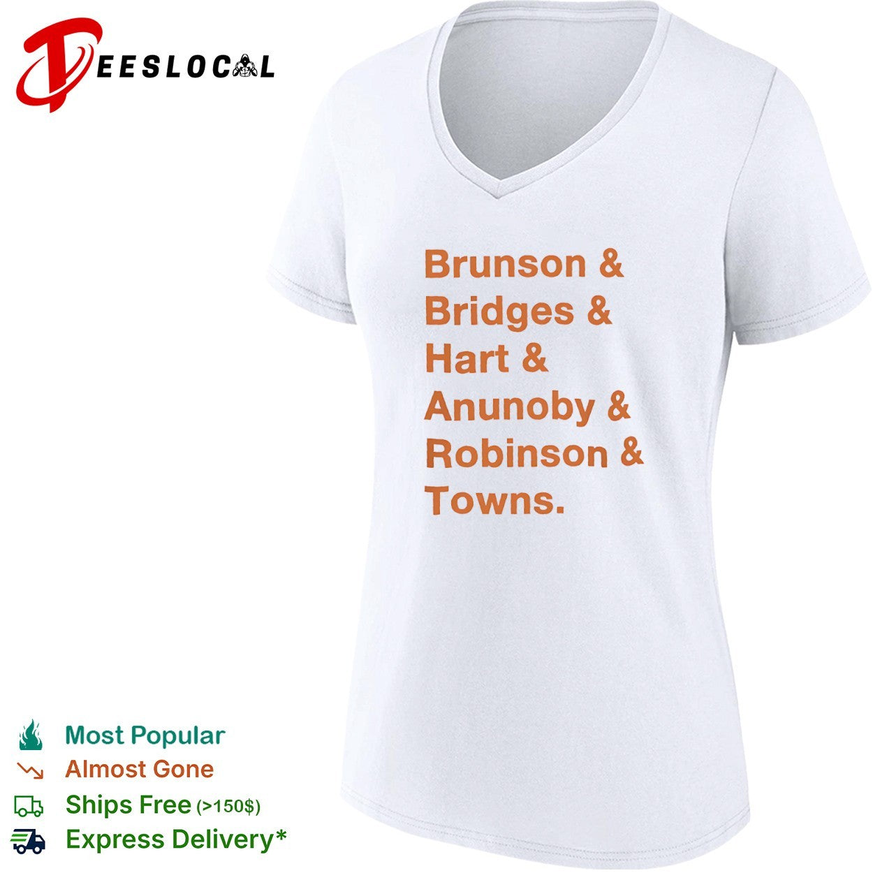 Brunson Bridges Hart Anunoby Robinson Towns New York Knicks NBA Players shirt