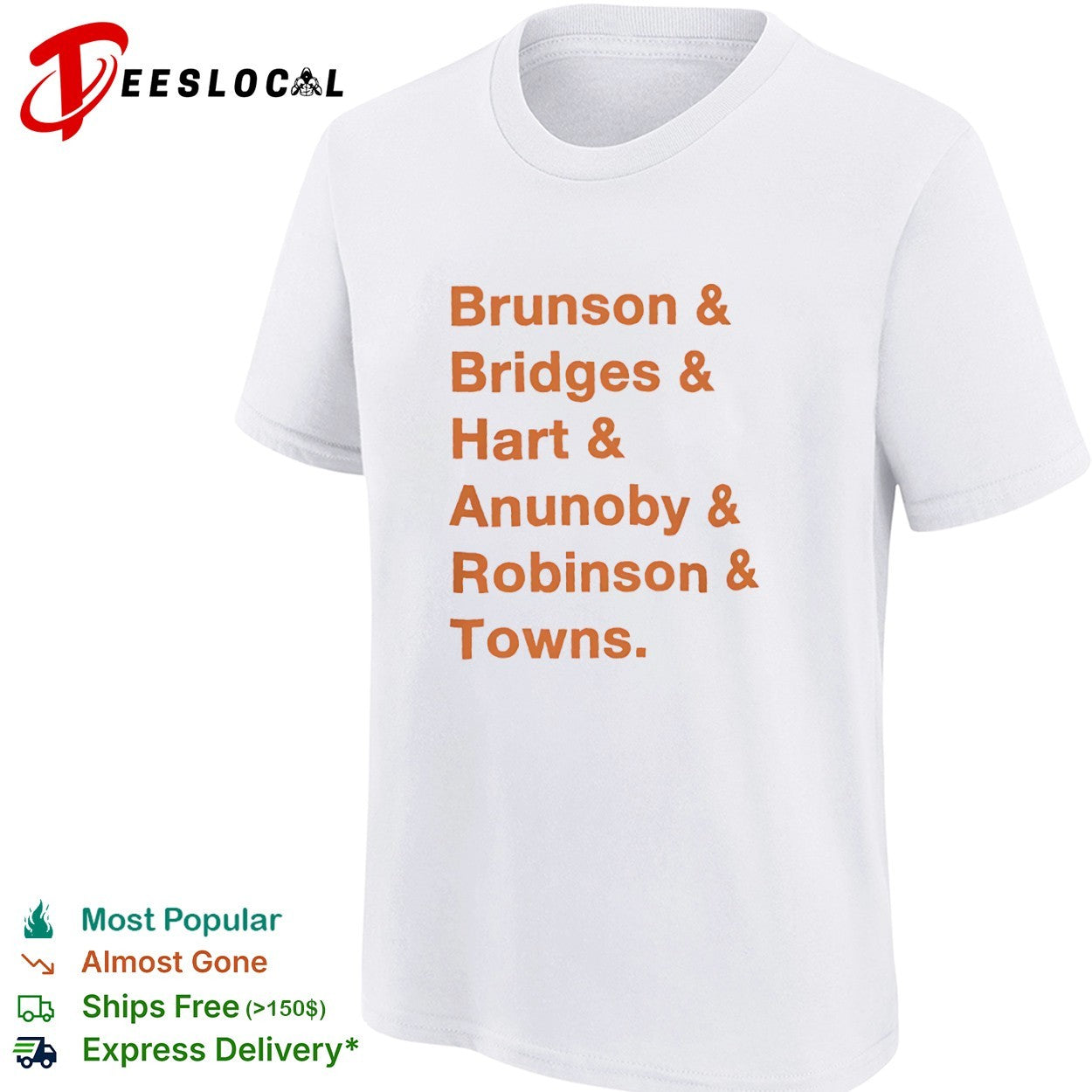 Brunson Bridges Hart Anunoby Robinson Towns New York Knicks NBA Players shirt