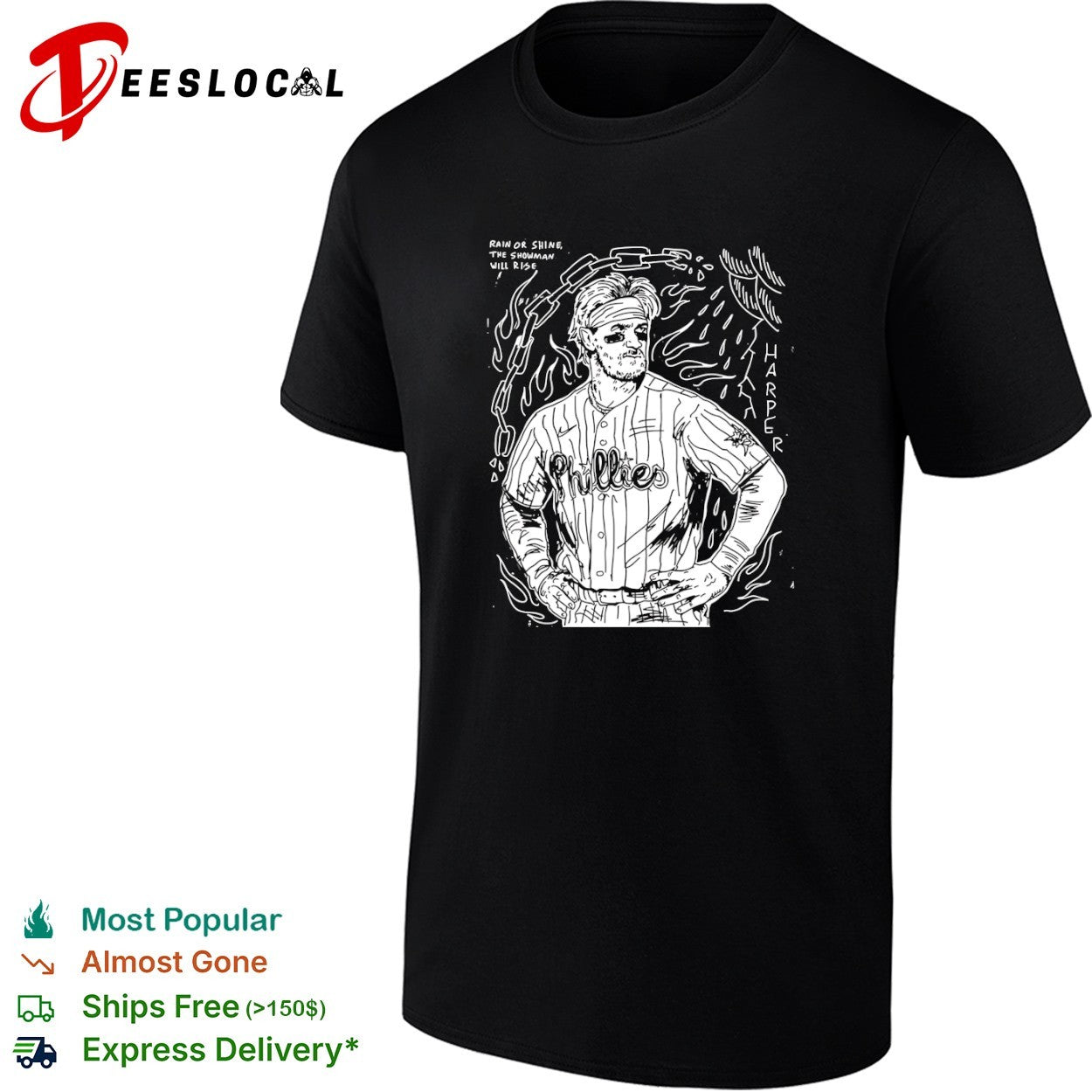Bryce Harper Philadelphia Phillies MLB Rain or Shine the Showman will Rise shirt