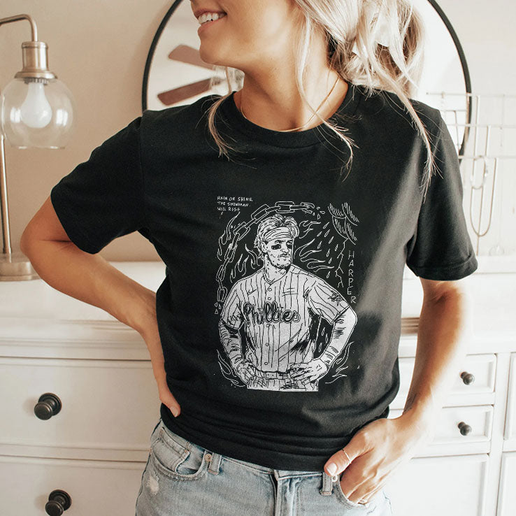 Bryce Harper Rain Or Shine The Showman Will Rise Shirt