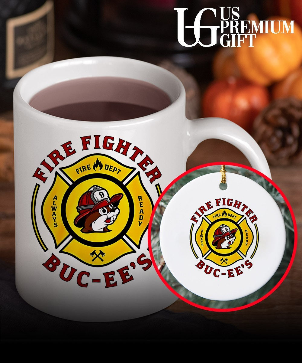 Buc Ees Fire Dept Firefighter mascot Always Ready shirt