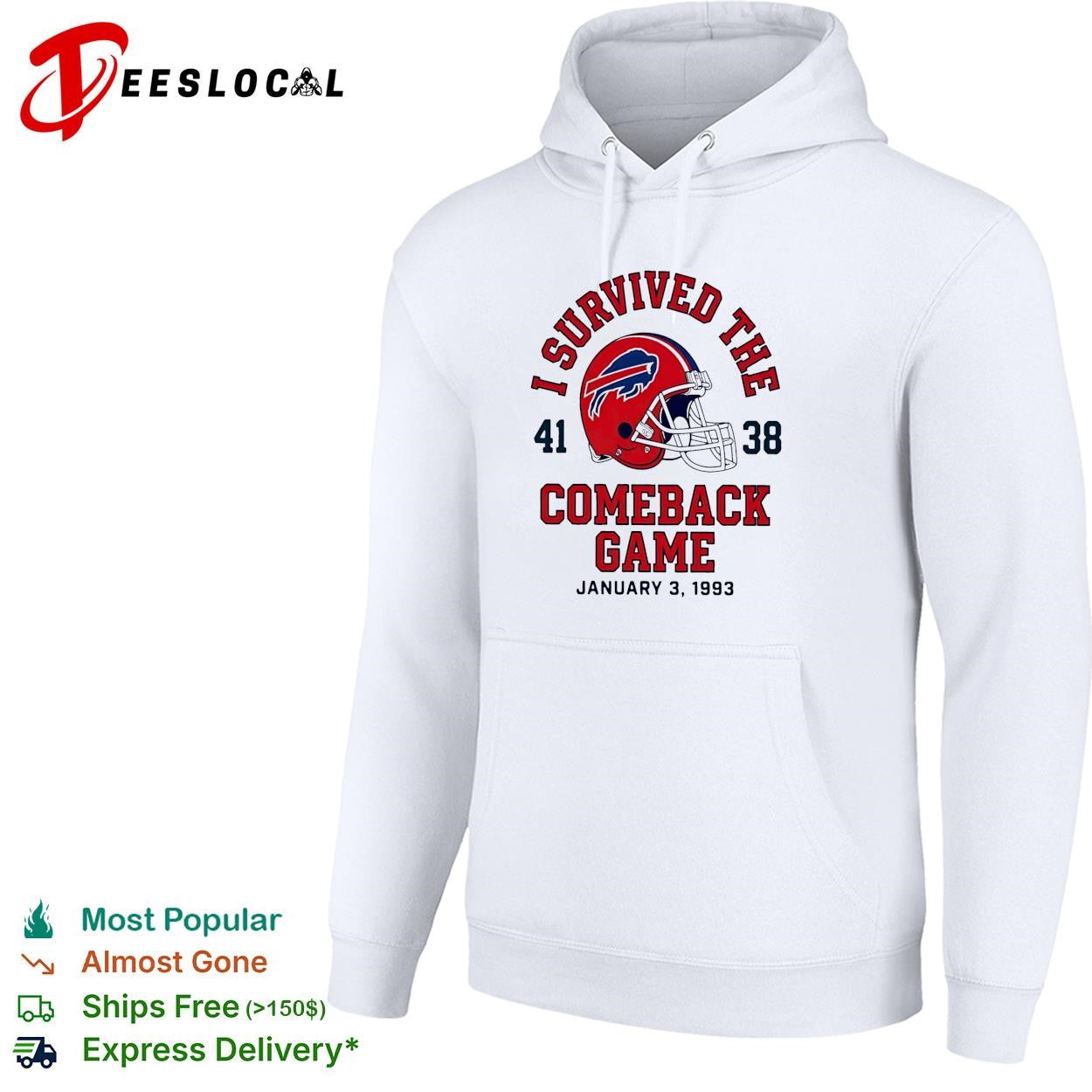 Buffalo Bills I survived the comeback game 41-38 January 3 1993 vintage shirt