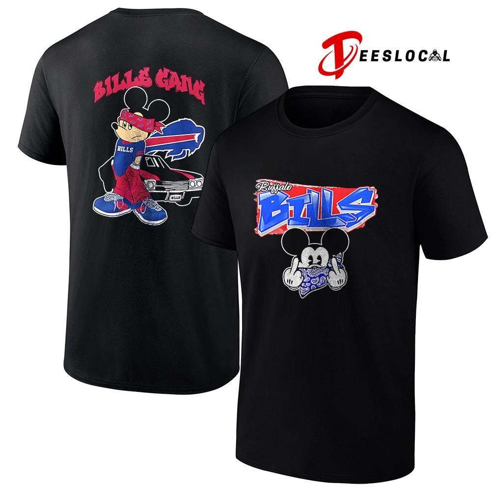 Buffalo Bills x Gangsta Mickey Mouse middle finger shirt