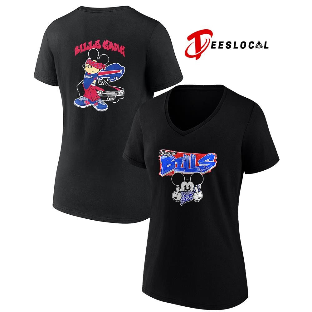 Buffalo Bills x Gangsta Mickey Mouse middle finger shirt