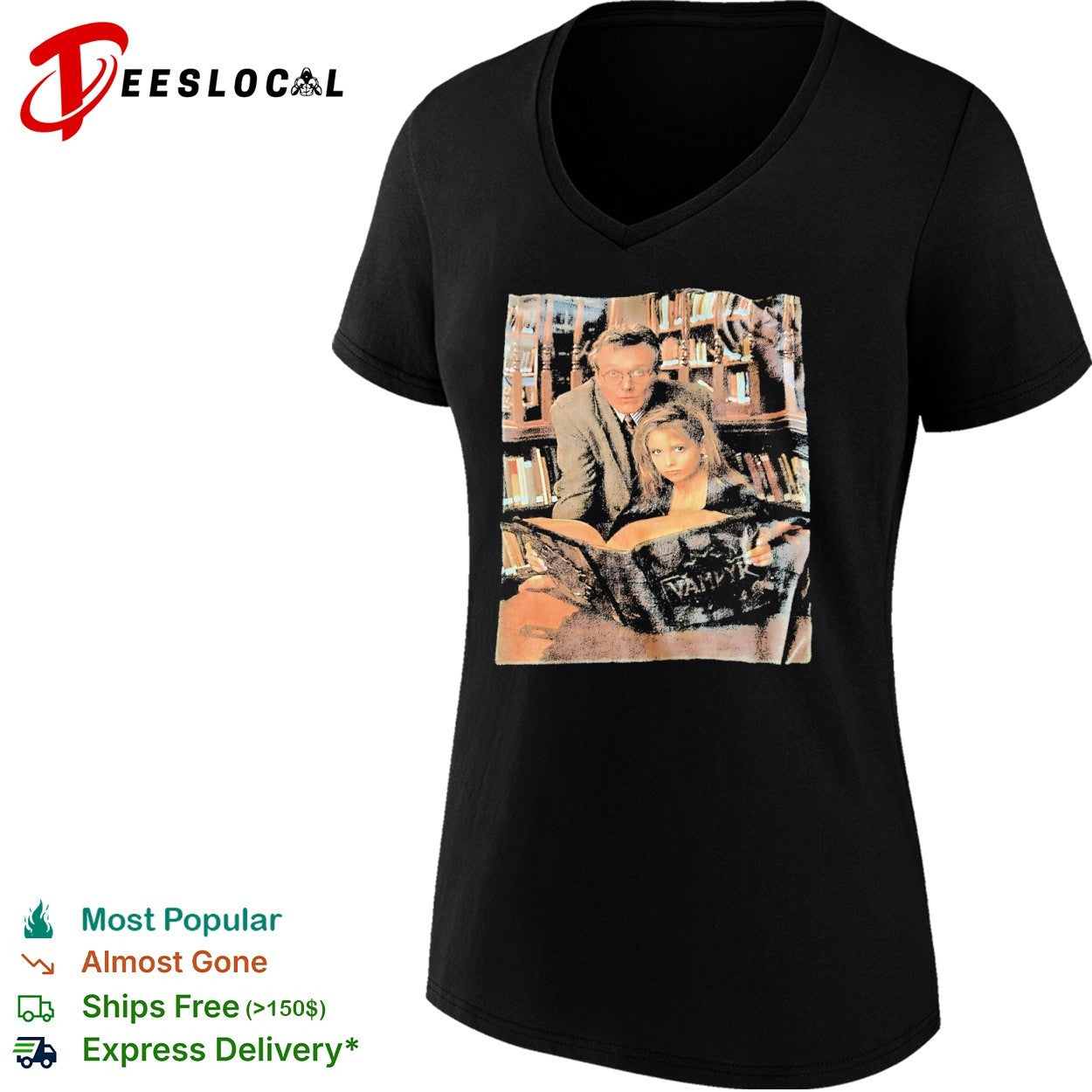 Buffy Summers and Rupert Giles Vampyr Book Buffy the Vampire Slayer shirt