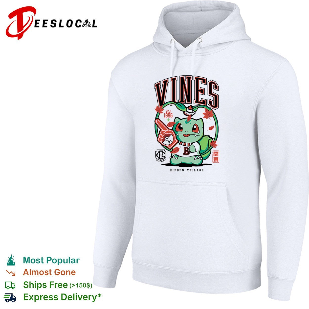 Bulbasaur Pokemon Vines Hidden Village Est 1996 Grass Poison Kanto shirt