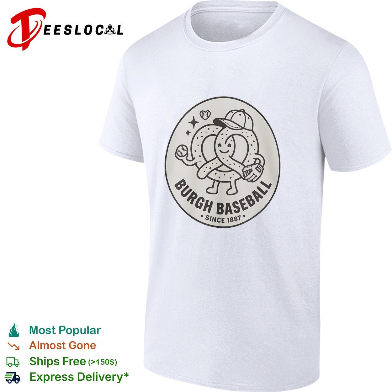 Burgh baseball pretzel mascot since 1887 shirt
