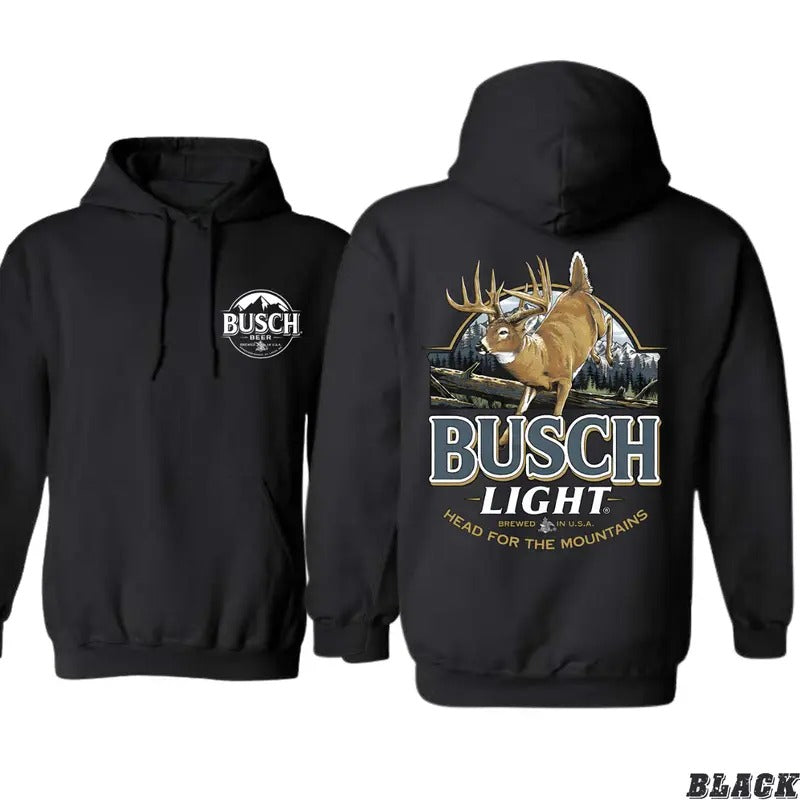 Busch Light Hoodie - Wilderness-Inspired Design, Camo Country Hoodies, Perfect for Outdoor Enthusiasts, Comfortable and Stylish, Ideal for Casual Wear and Adventure Lovers Menswear Sweaters