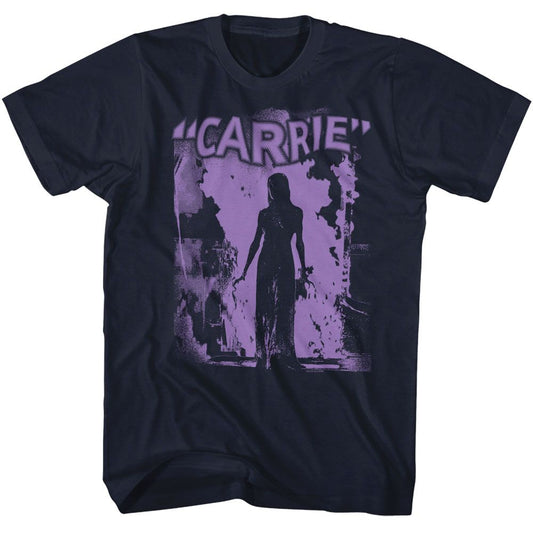Carrie - Purple Flame - American Classics - Solid Blue Adult Short Sleeve T-Shirt