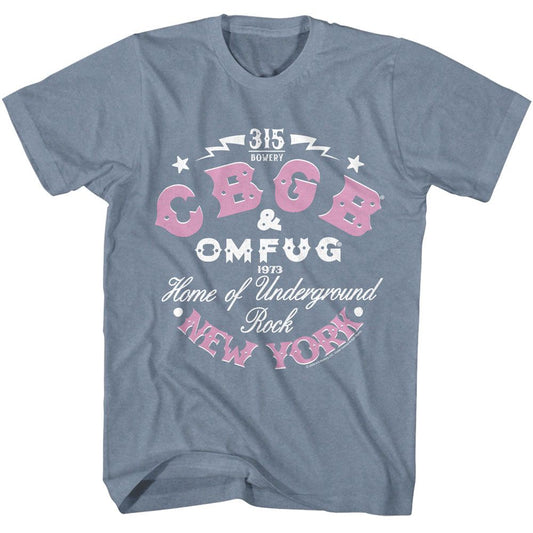 CBGB - NY - American Classics - Heather Blue Adult Short Sleeve T-Shirt