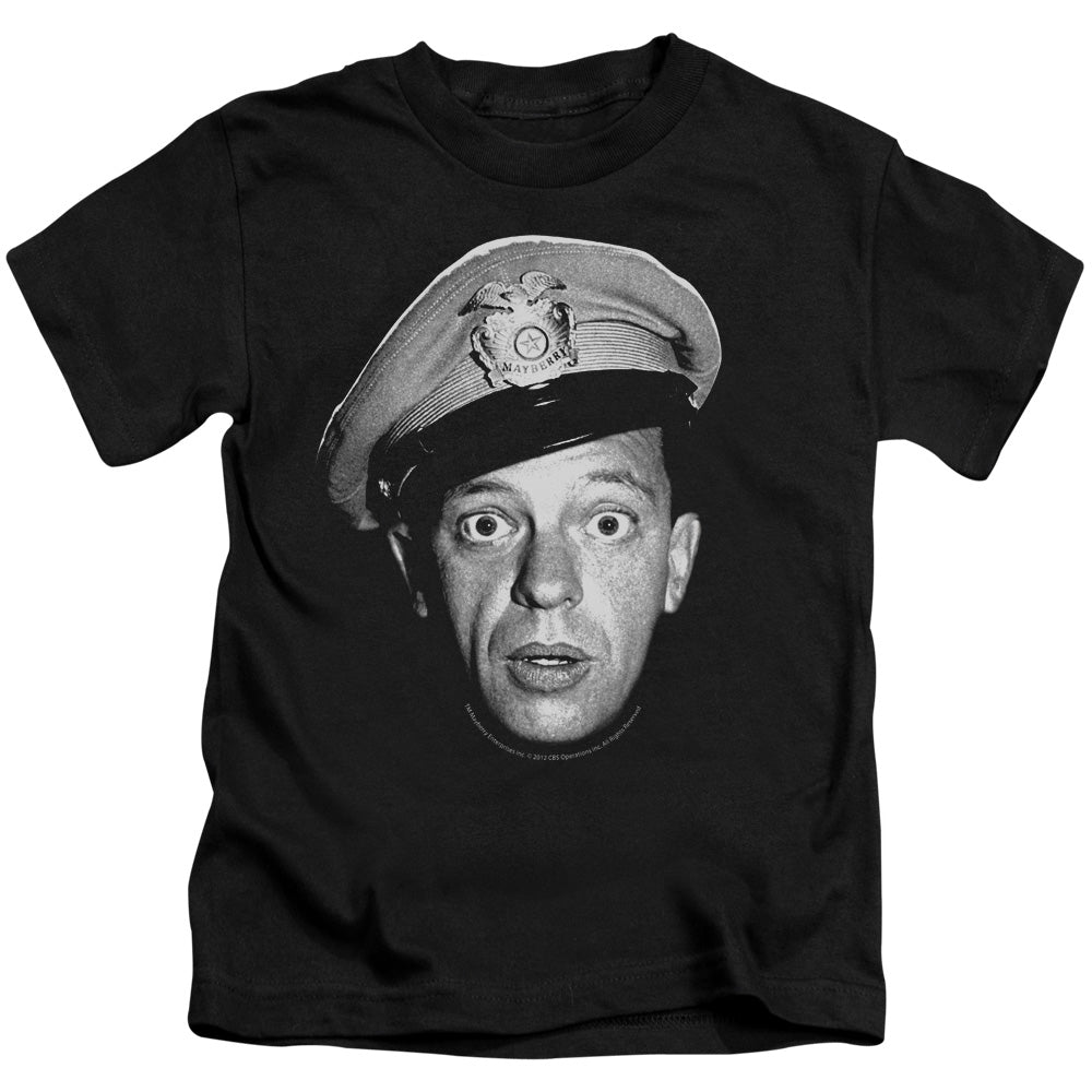 Andy Griffith Barney Head Juvenile Kids Youth T Shirt Black - clothing by TeeHivey.com (Image 1)