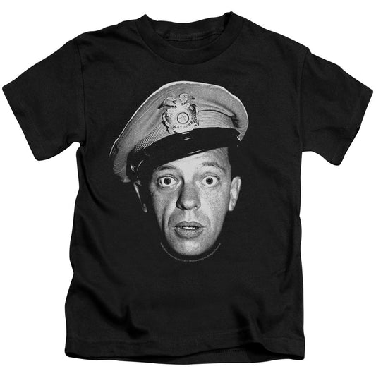 Andy Griffith Barney Head Juvenile Kids Youth T Shirt Black - clothing by TeeHivey.com (Image 1)